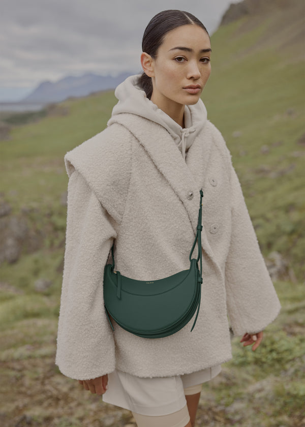 Torba Crossbody Polène Numéro Dix - Edition Textured Green | KVJXR-2486