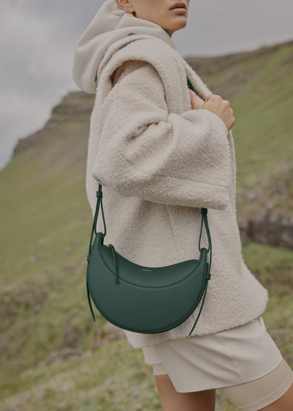 Torba Crossbody Polène Numéro Dix - Edition Textured Green | KVJXR-2486