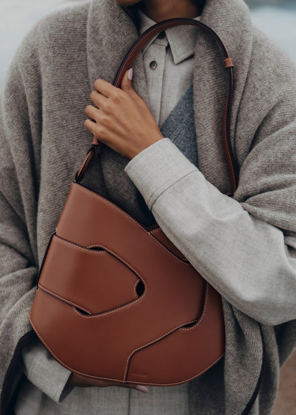 Torby Przez Ramię Polène Nodde Hobo - Edition Smooth Cognac | PFVKX-6152