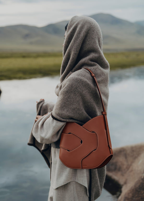 Torby Przez Ramię Polène Nodde Hobo - Edition Smooth Cognac | PFVKX-6152