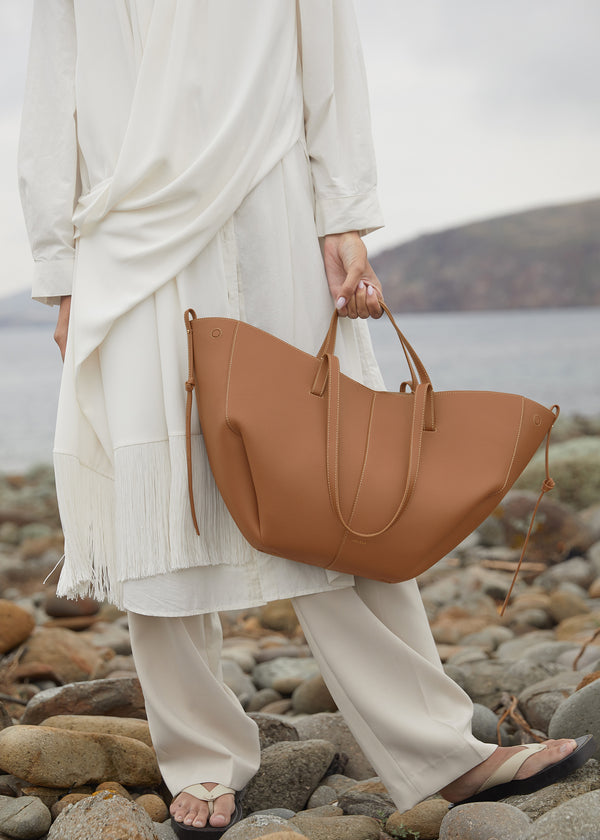 Torby Tote Polène Cyme - Edition Textured Camel | GDEJM-4269