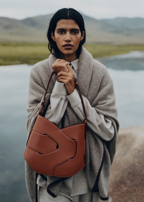 Torby Zimowe Polène Nodde Hobo - Edition Smooth Cognac | WFRNU-2740