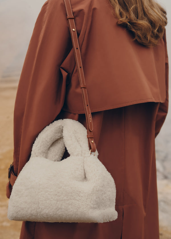 Torebki Małe Polène Numéro Neuf - Edition Ecru Shearling | SAEYW-3920